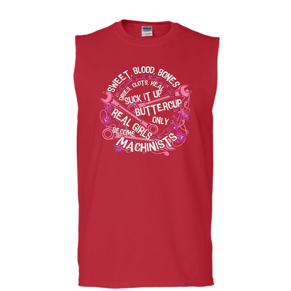 Sweet Blood Bones T Shirt, Real Girls Become Mechanic T Shirt, Cool T Shirt (Men's Cotton Sleeveless)