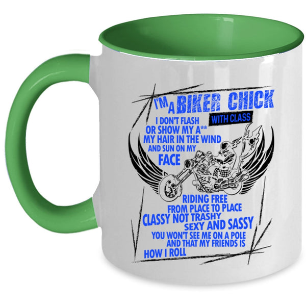 Cool Bikers Coffee Mug, I'm A Biker Chick Accent Mug