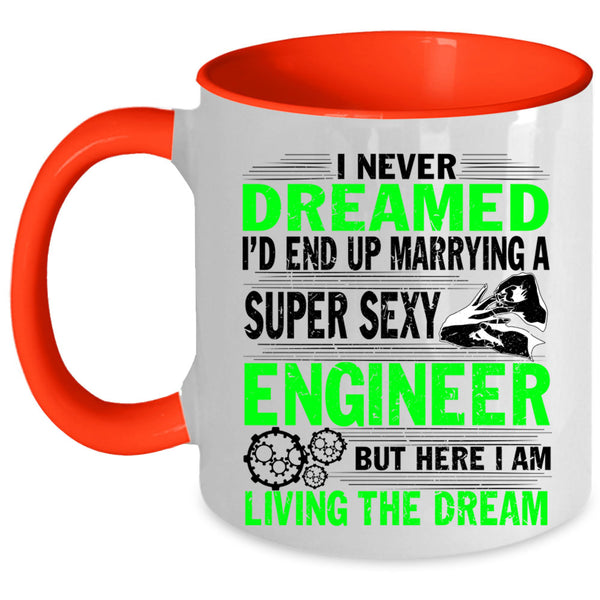Just Married Coffee Mug, I'd End Up Marrying An Engineer Accent Mug