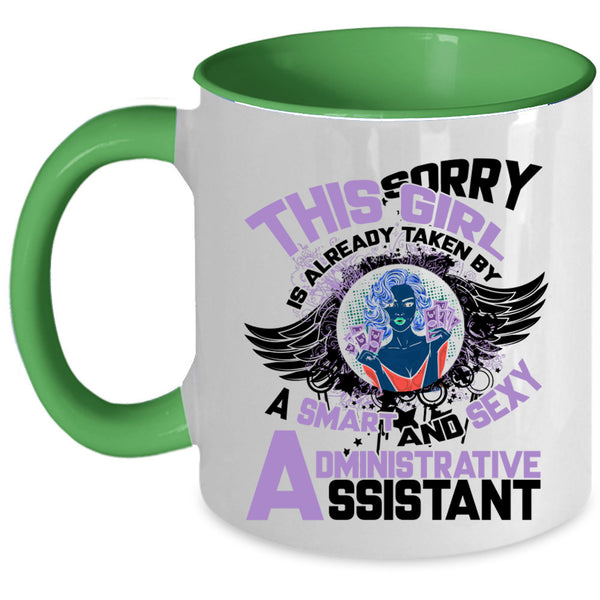 Cute Wife Coffee Mug, Taken By A Smart Administrative Assistant Accent Mug