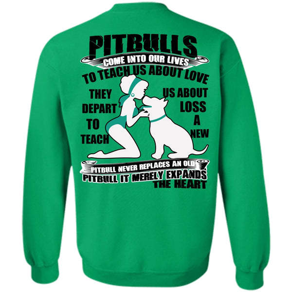 I Love Pit Bull T Shirt, Pit Bulls Come Into Our Lives Sweatshirt