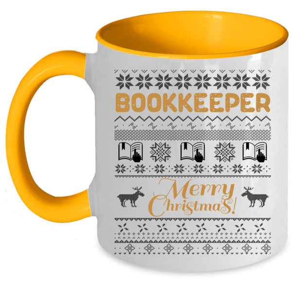 Merry Christmas Coffee Mug, Bookkeeper Accent Mug
