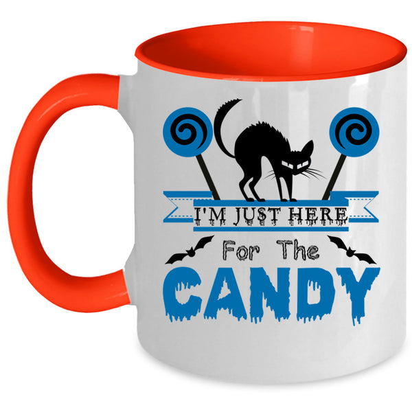 Cute Cats Coffee Mug, I'm Just Here For The Candy Accent Mug
