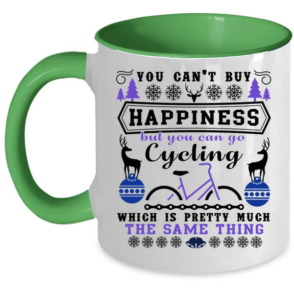 Cycling Make Me Happy Coffee Mug, You Can Go Cycling Accent Mug