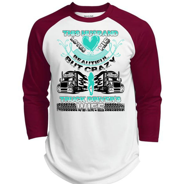 This Husband Loves His Beautiful T Shirt, Being A Trucking T Shirt, Awesome T-Shirts  (Polyester Game Baseball Jersey)