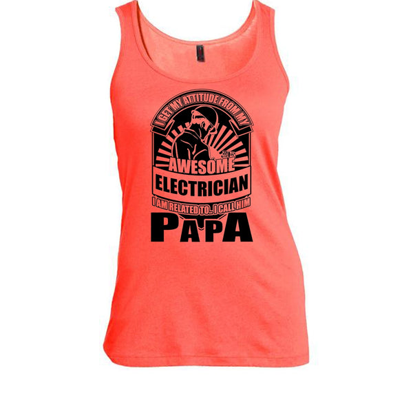 Awesome Electrician T Shirt, Coolest Electrician Papa Tank Top
