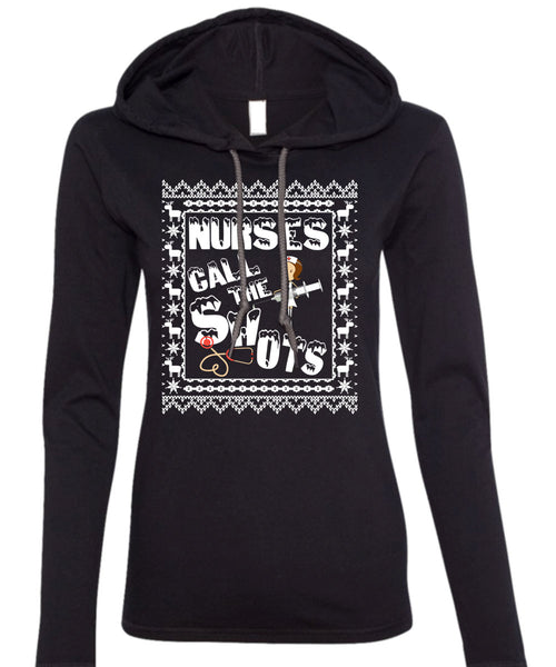 Nurses Call The Shots T Shirt, This Girl Loves Christmas T Shirt (Anvil Ladies Ringspun Hooded)