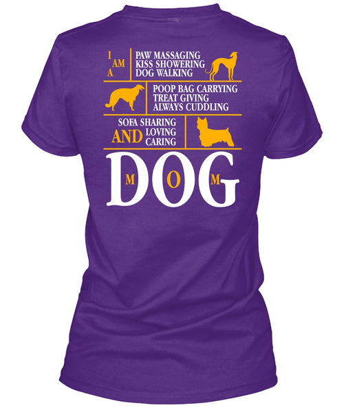 Loving Caring Dog Mom T Shirt, Kiss Showering Dog Walking T Shirt
