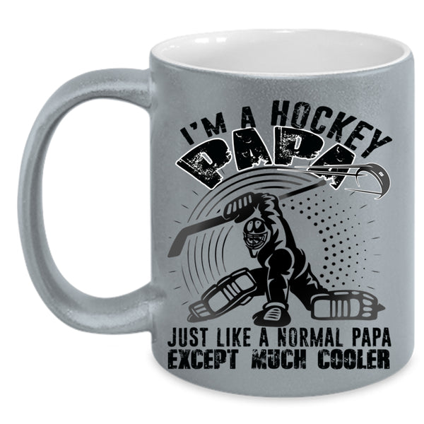 Gift For Dad Coffee Mug, I'm A Hockey Papa Accent Mug