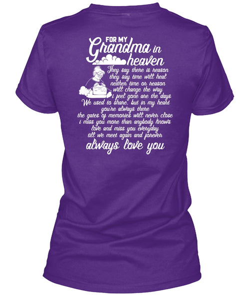 For My Grandma In Heaven T Shirt, Love You T Shirt