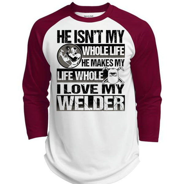 I Love My Welder T Shirt, I Love Welding T Shirt, Awesome T-Shirts  (Polyester Game Baseball Jersey)