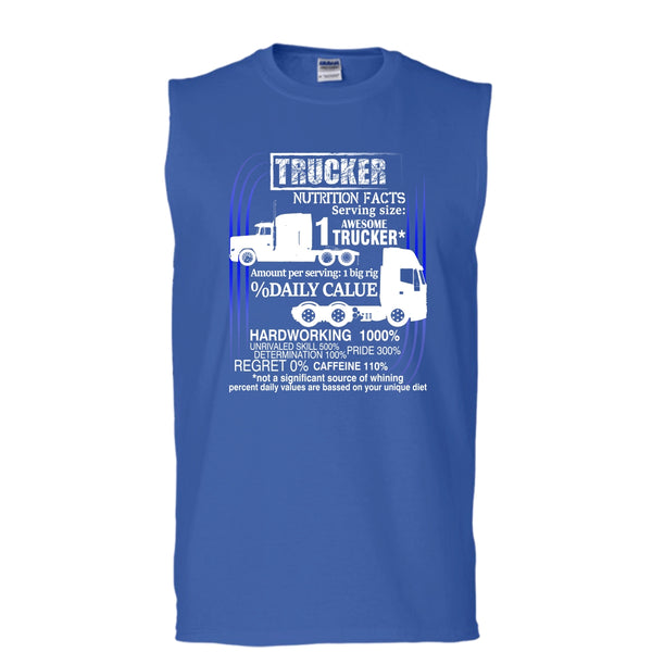 Trucker Nutrition Facts T Shirt, Best Trucker Ever Tank Top (Men's Cotton Sleeveless)