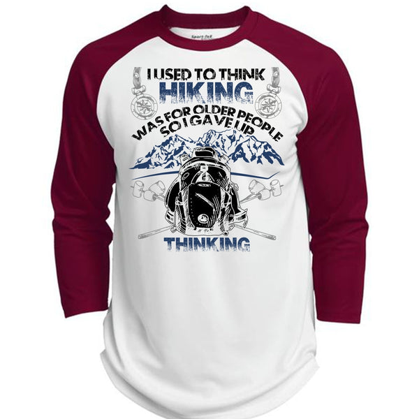I Used To Think Hiking T Shirt, I Love Hiking T Shirt, Awesome T-Shirts  (Polyester Game Baseball Jersey)