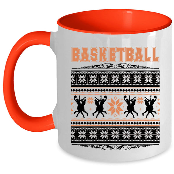 Ugly Christmas Coffee Mug, Basketball Accent Mug