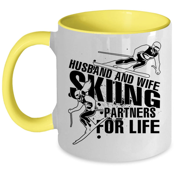 Skiing Partners For Life Coffee Mug, Husband And Wife Accent Mug