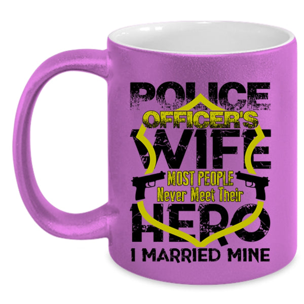 I Married Policeman Coffee Mug, Police Officer's Wife Accent Mug