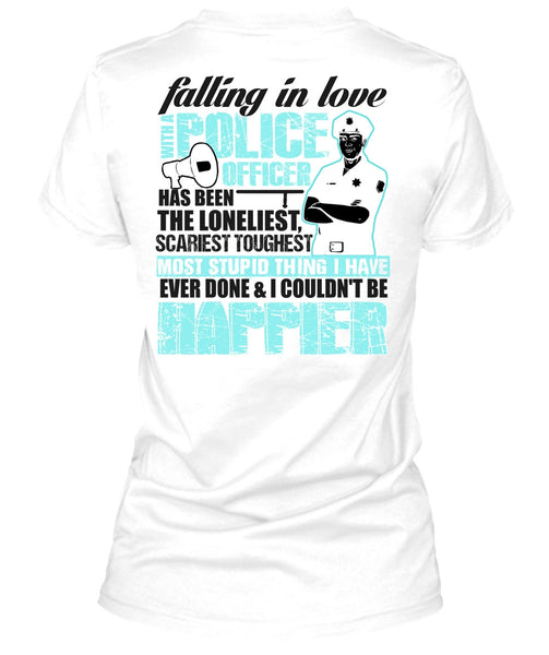 Falling In Love With A Police Officer T Shirt, I Love Police T Shirt