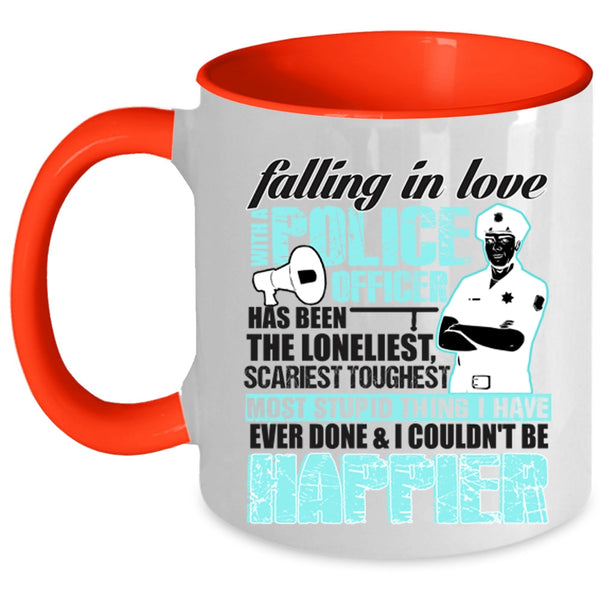 I Love My Police Officer Coffee Mug, Falling In Love With A Police Officer Accent Mug