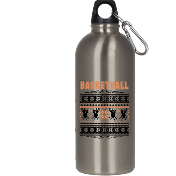 Basketball 20 oz Stainless Steel Bottle,Ugly Christmas Outdoor Sports Water Bottle