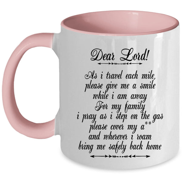 Best Gift For Trucker Coffee Mug, Trucker Prayer Accent Mug