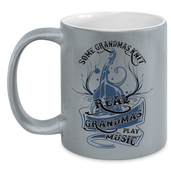 Real Grandmas Play Music Coffee Mug, Some Grandmas Knit Accent Mug