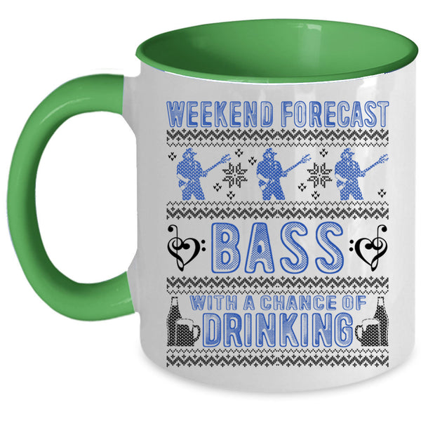 Chance Of Drinking Coffee Mug, Weekend Forecast Bass Accent Mug