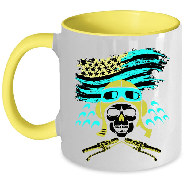 American Flag Coffee Mug, Cool Biker Accent Mug