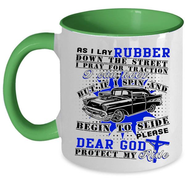 Awesome Riding Coffee Mug, Dear God Protect My Ride Accent Mug