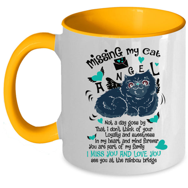 I Miss You And Love You Coffee Mug, Missing My Cat Angel Accent Mug