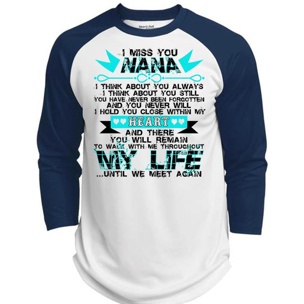 I Miss You Nana T Shirt, I Love Nana T Shirt, Awesome T-Shirts  (Polyester Game Baseball Jersey)