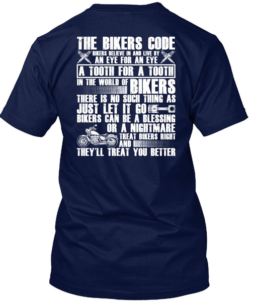 The Bikers Code T Shirt, World Of Biker T Shirt