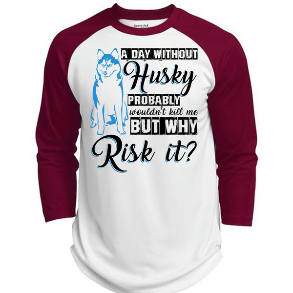 A Day Without Husky T Shirt, I Love Dog T Shirt, Awesome T-Shirts  (Polyester Game Baseball Jersey)