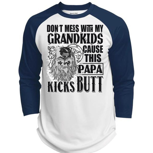 Don't Mess With My Grandkids T Shirt, I Love Papa T Shirt, Awesome T-Shirts  (Polyester Game Baseball Jersey)
