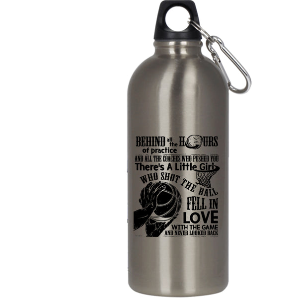 Little Girl Shot The Ball Fell In Love 20 oz Stainless Steel Bottle,Cool Basketball Outdoor Sports Water Bottle