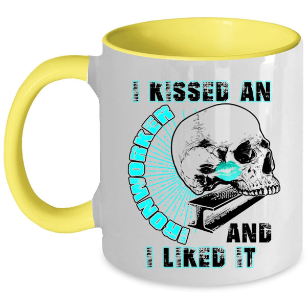 I Love Ironworker Coffee Mug, I Kissed An Ironworker And I Like It Accent Mug