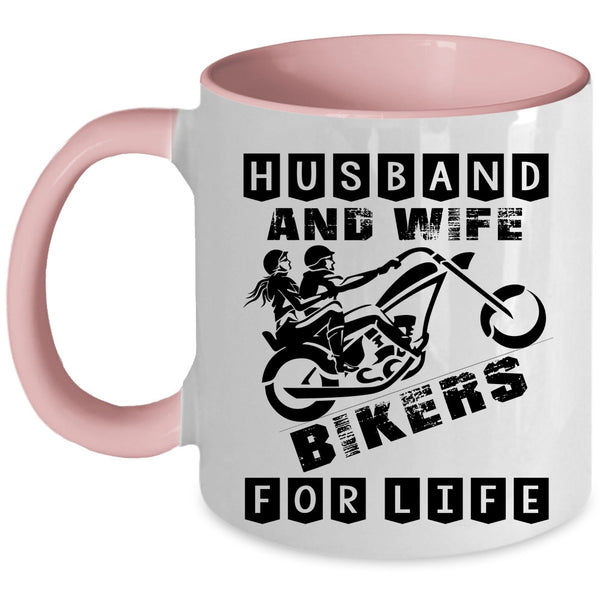 Bikers For Life Coffee Mug, Husband And Wife Accent Mug