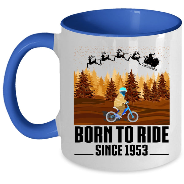 Cute Christmas Coffee Mug, Born To Ride Accent Mug