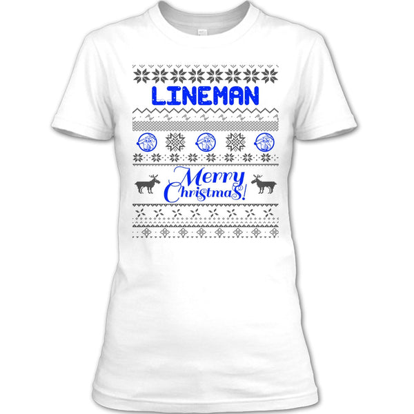 Lineman Merry Christmas T Shirt, Gift For Merry Christmas T Shirt
