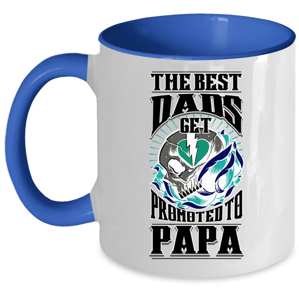 Cool Papa Coffee Mug, The Best Dads Get Promoted To Papa Accent Mug