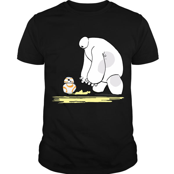 A black t-shirt with the shopify logo