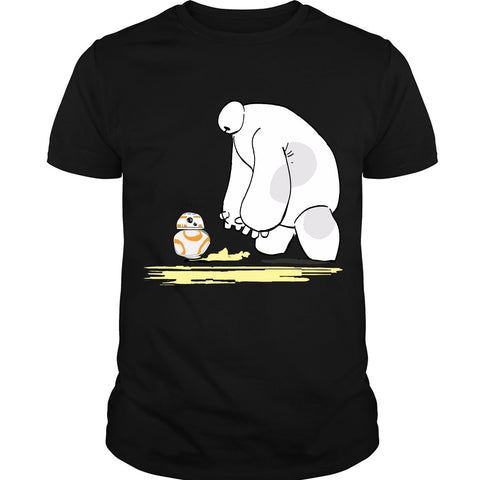 A black t-shirt with the shopify logo