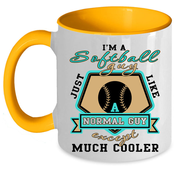 Best Gift For My Son Coffee Mug, I'm A Softball Guy Accent Mug