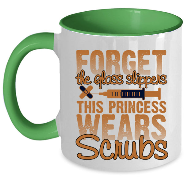 Lovely Nurses Coffee Mug, This Princess Wears Scrubs Accent Mug