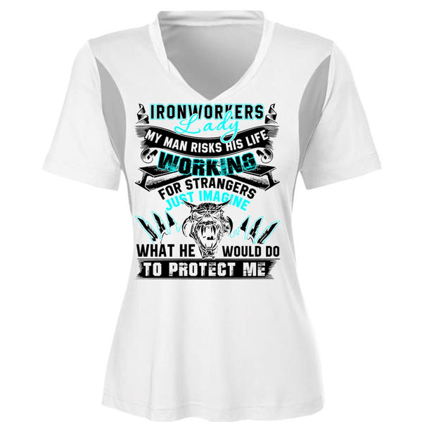 Ironworkers Lady T Shirt, My Man Risks His Life T Shirt, Awesome T-Shirts