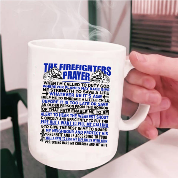 Cute Fireman Coffee Mug, The Firefighters Prayer Cup