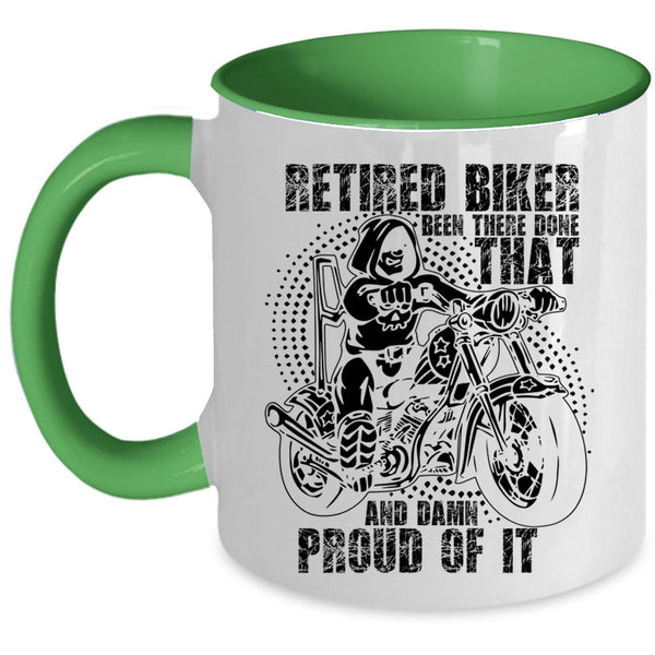 Cool Retirement Coffee Mug, Retired Biker Accent Mug