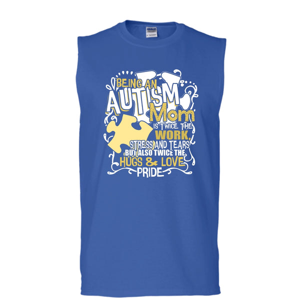 Being An Autism Mom T Shirt, I'm Autism Mom Tank Top (Men's Cotton Sleeveless)