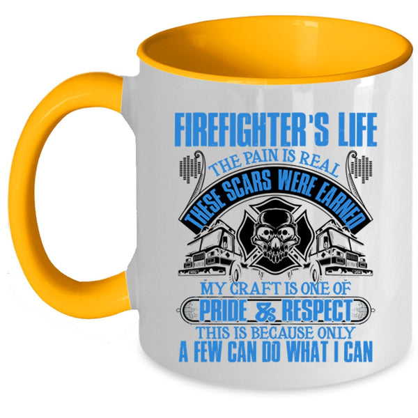 Awesome Gift For Firefighter Coffee Mug, Firefighter's Life Accent Mug
