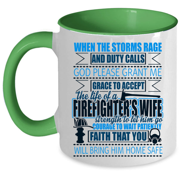 Married Coffee Mug, The Life Of A Firefighter's Wife Accent Mug