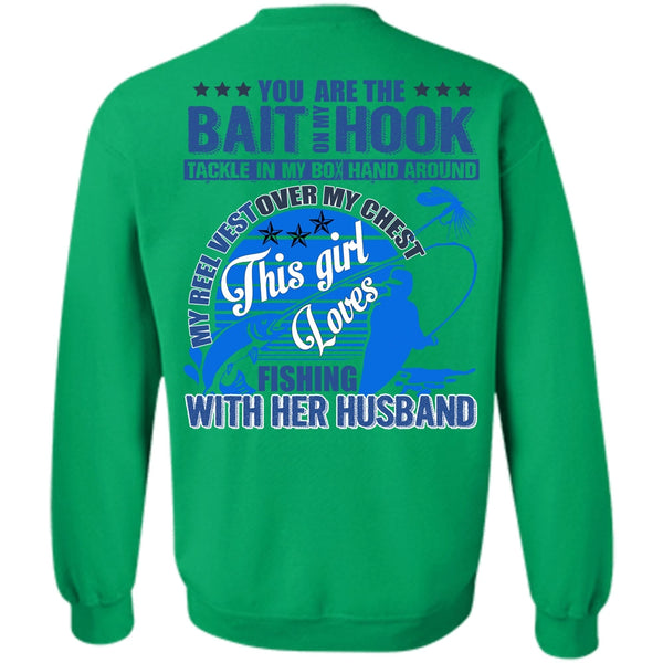 I Love Fishing T Shirt, Fishing With Her Husband Sweatshirt